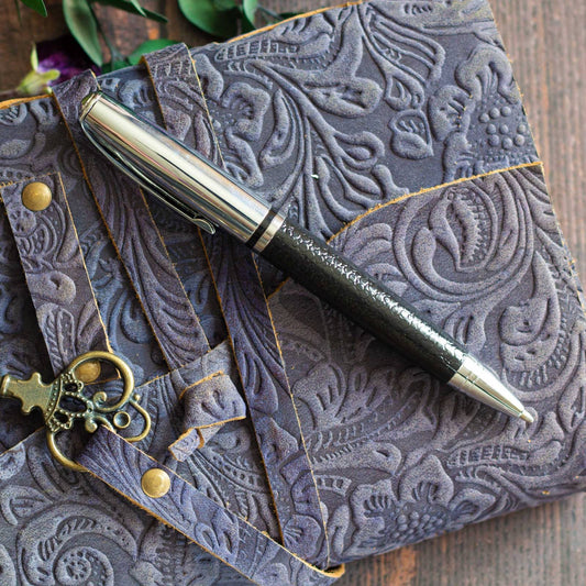 Retro Black Executive Pen. Black ink, ballpoint pen, twist action.