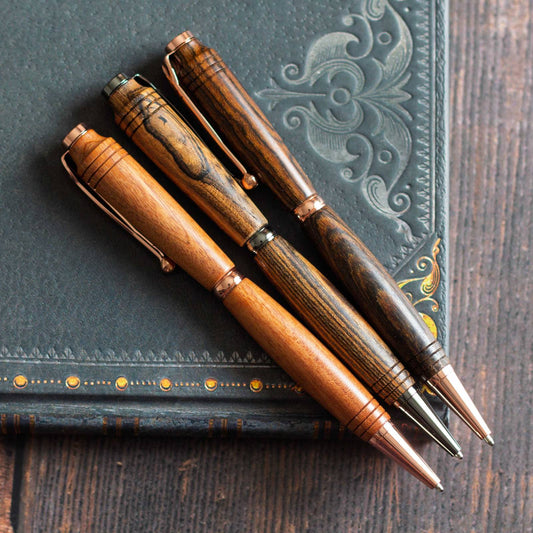 Vintage-Styled Simple Wooden Pen. Ballpoint pen, black ink.